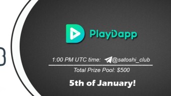 Join the AMA of Satoshi Club x PlayDapp. Rewards: 500 USDT, January 5th.