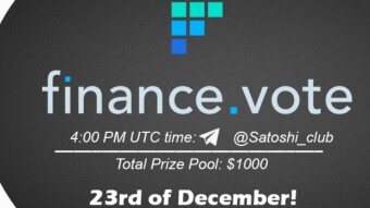 Join the AMA of Satoshi Club x finance.vote. Rewards: 1000 USDT, December 23rd.