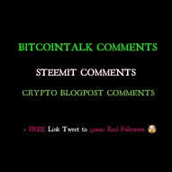 Get ENGAGING Comments on your Crypto Blog post, Bitcointalk,. Steemit etc