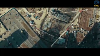 Flight over the construction site Parnassus (St. Petersburg) (building)