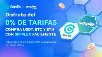Promoción conjunta de CoinEx y Simplex: ¡Compra criptomonedas en CoinEx a través de Simplex y disfruta de una tarifa de servicio del 0%!