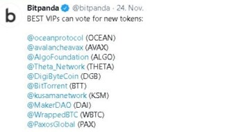 Bitpanda BEST VIPs can vote for new tokens - including DigiByte