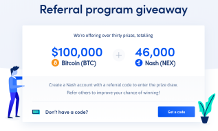 Nash (NEX) Giveaway: 100,000 Bitcoin (BTC) + 46,000 Nash (NEX)