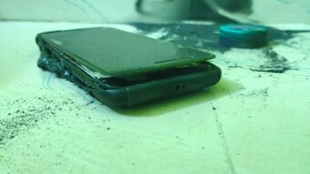My phone caught fire yesterday night