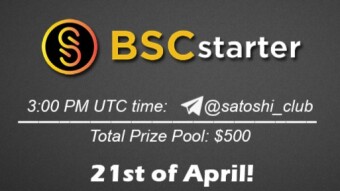 Join the AMA of Satoshi Club x BSCstarter. Rewards: 500 USDT, April 21st.