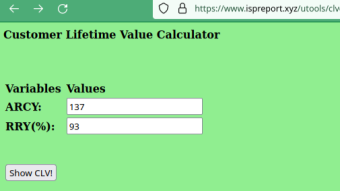 A simple way to calculate a customer life time value (CLV)