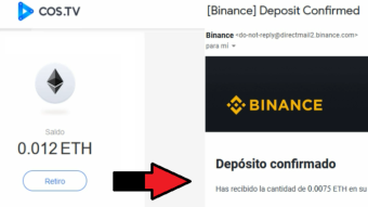 COSTV Ganar ETH viendo videos es posible!! Mira mi comprobante de pago!!