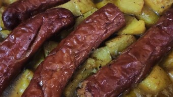 Foodbook #1199 sausages with potatoes