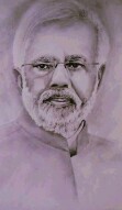 Making portrait of Indian Prime Minister Sri Narendra Bhai Modi