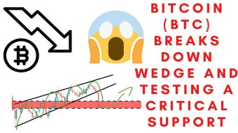 Bitcoin (BTC) BREAKS DOWN WEDGE AND TESTING A CRITICAL SUPPORT
