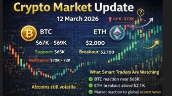 Crypto Market Update — 12 March 2026 | Bitcoin Testing Major Resistance