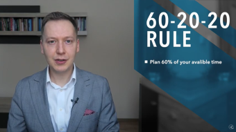 60-20-20 rule. One of the key planning principles. Time management & productivity. Video.