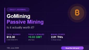 GoMining Daily Journal — 15th June 2026 | Is Passive Bitcoin Mining Actually Worth It?