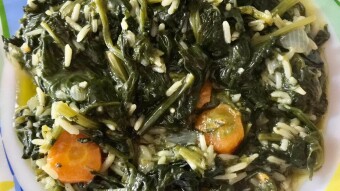 Foodbook #805 spinach and rice – Spanakorizo