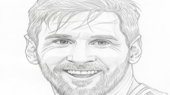 Leo Messi Pencil Drawing