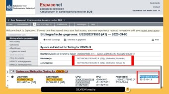 Covid-19 Test Patents, granted 4 years prior to discovery, alarming