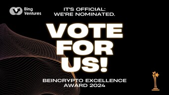Bing Ventures Nominated for Crypto Venture Capital with Best Project Portfolio at BeInCrypto Excellence Award 2024