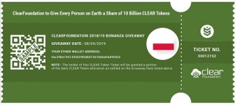 ClearFoundation (CLEAR) Airdrop / Value: 3000 CLEAR tokens (~$39,00)/ Referral System: Yes /