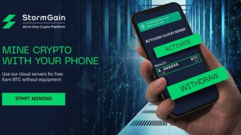 Earn free USDT to trade on StormGain by free BTC cloud mining