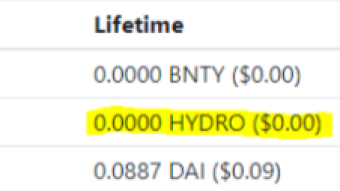 HYDRO Balance missing