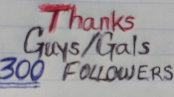 A BIG Thanks To My 300 Followers!