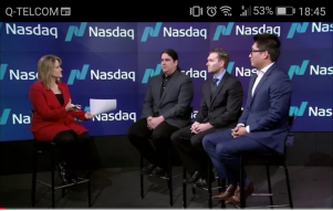 N8V coin on TV with NASDAQ reporter Jane King
