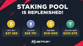 Staking pool replenishments; USDT almost at 1 million dollars now