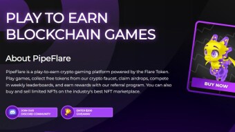 PipeFlare, a P2E crypto gaming platform.