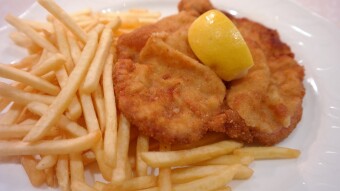 Wiener Schnitzel with french fries from Austria