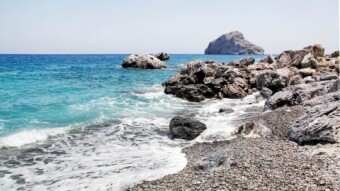 Greece - Islands - Cyclades - Amorgos - Beaches: Agia Anna Beach.
