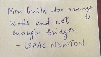 Index4Index - Men build too many walls and not enough bridges.