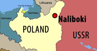 Calendar card - 08 May 1945 - A massacre on the Polish population inhabiting the village of Naliboki.