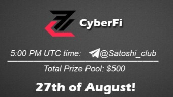 Join the AMA of Satoshi Club x Cyberfi. Rewards: 500 USDT, August 27th.