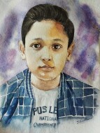 Making a beautiful portrait of cute boy.