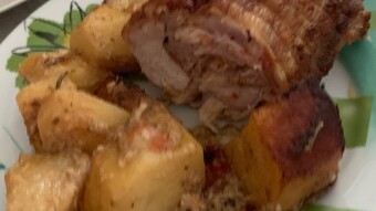 Daily meal #11 chicken with cheese and bacon inside