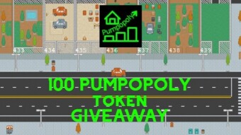 100 PUMPOPOLY tokens Giveaway! Shilling never felt so good.