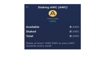 Earn 20% with Staking the AWC Token!🔥🔥🔥