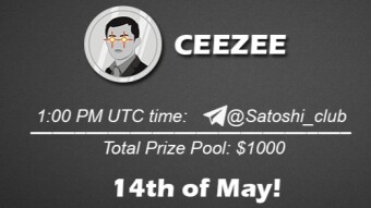 Join the AMA of Satoshi Club x CEEZEE. Rewards: 500 USDT, May 14th.