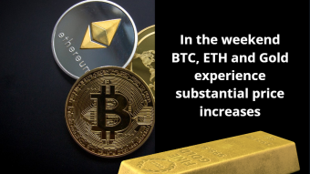 Finally large cap cryptos BTC and ETH experience price gains over the weekend