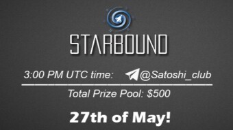 Join the AMA of Satoshi Club x Starbound. Rewards: 500 USDT, May 27th.