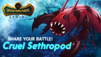 A Splinterlands battle with the Cruel Sethropod