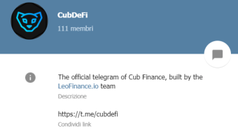 Cub Finance Official Telegram Channel Is Now Live!