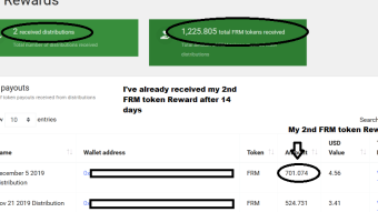 My 2nd Distributed FRM Token Reward