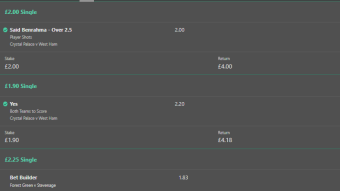 Betting Results 01/01/2022