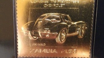 Trumpman's Treasury #1 - 22K Carat Gold Classic Car Stamps