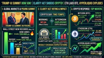 Wall Street hits new records, while Ethereum lags behind: the impact of the Clarity Act and China on crypto