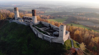 The Royal Castle in Chęciny from a bird's eye