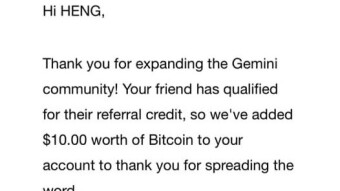 Got my 2nd Gemini referral credit