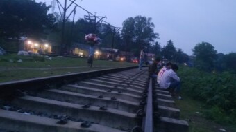 Evening moment at the railway station