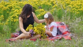 Impressionable Experiences:  Childhood Innocence:  Purple Wildflowers